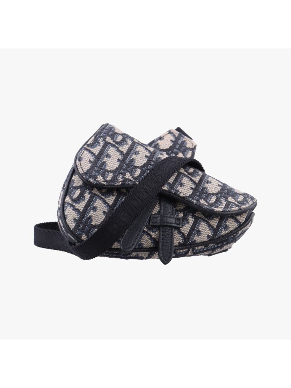 Dior Saddle Navy Gray Jacquard Shoulder Bag